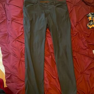 Gray dress pants from Lululemon. Great for pilots